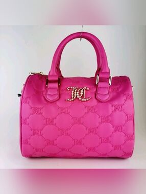 Juicy Couture Hot Pink Quilted Satchel with Pearl JC Accent